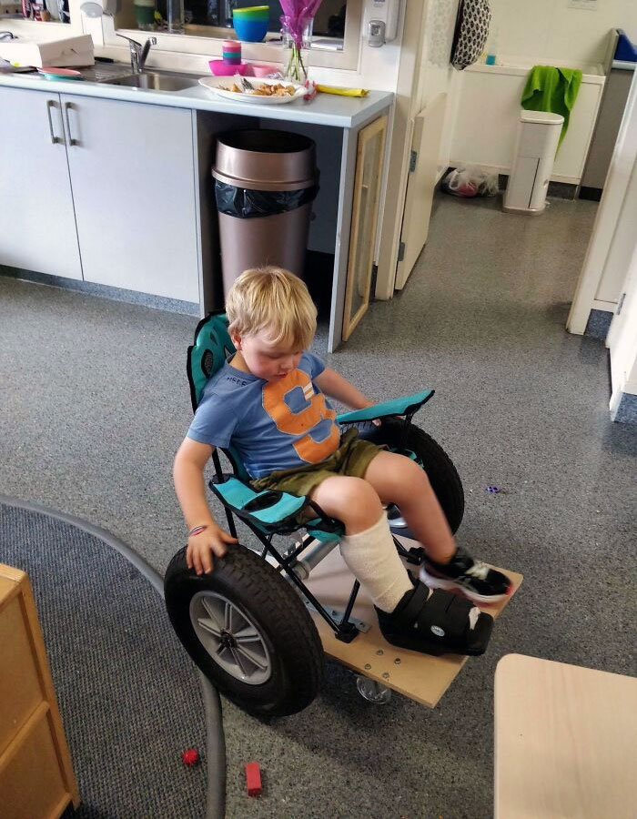 DIY Child's Wheelchair. Child Almost Severed His Toe, Couldn't Crawl/Walk, And Too Small For Wheelchair