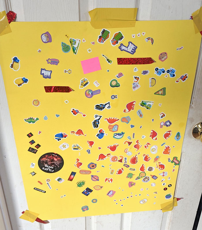 The Sticker Wall. My Kid's Reward For Using The Potty Is He Can Pick A Sticker And Place It On The Wall
