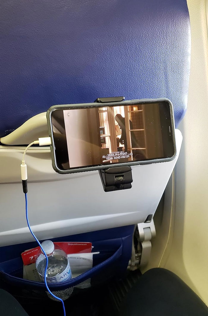 Never Fumble For Your Phone On Flight Again, Thanks To This Universal Airplane Phone Holder!