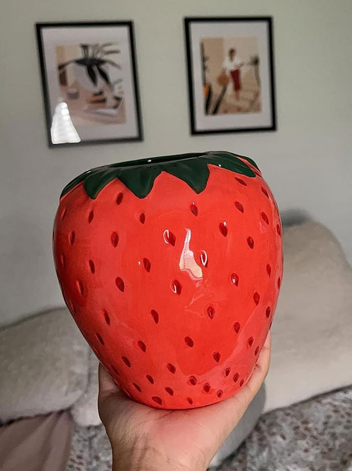 Nothing Screams 'Retro Charm' Like This Vintage Inspired Strawberry Vase — It's The Kitschy-Cool Home For Your Galentine's Daisies And Daffodils