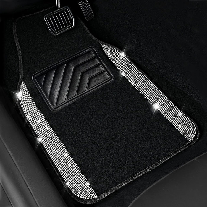Add Sparkle To Your Journeys With Bling Diamond Car Floor Mats, For A Glamorous Ride!