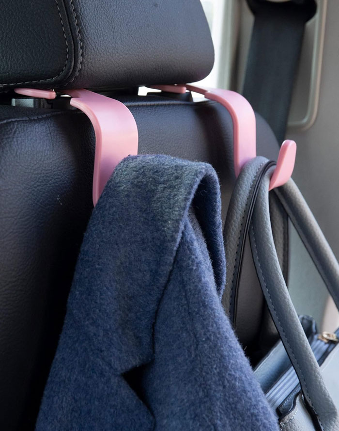 Turn Your Car Into A Clutter-Free Zone With These Cute, Sturdy Headrest Hooks That Can Handle All Your Stuff!