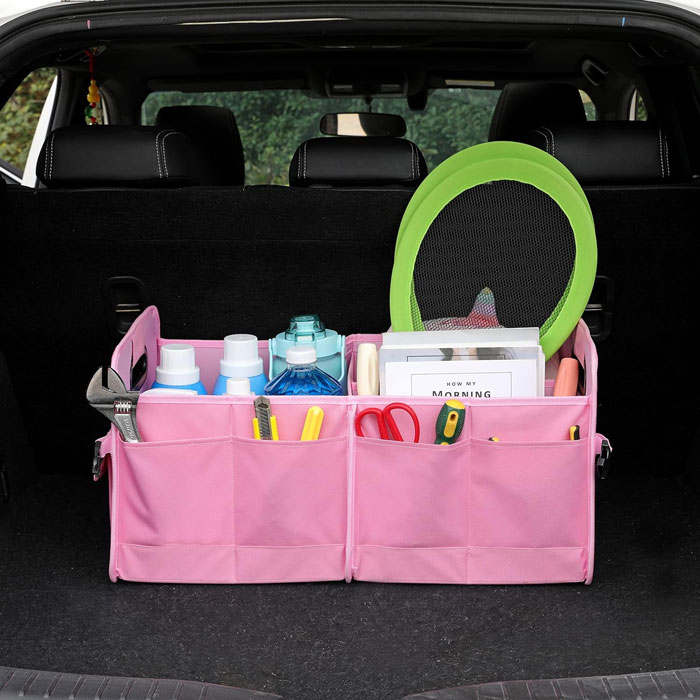An Ultra-Organized Car Trunk Organizer That'll Bring Magical Order To The Chaos Of Your Girly Road Trip Necessities