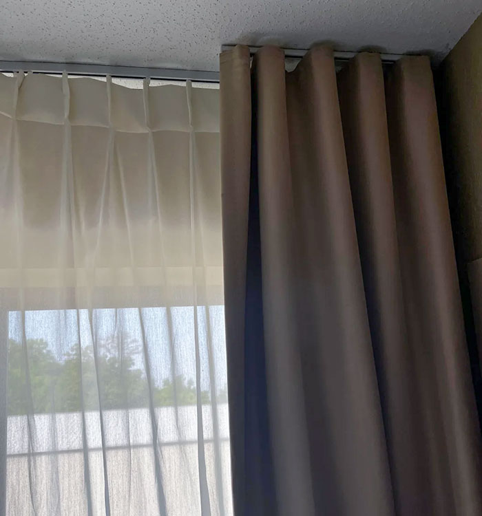 The Curtains At This Hotel Are Not Movable, So We Couldn't Block Out Any Light