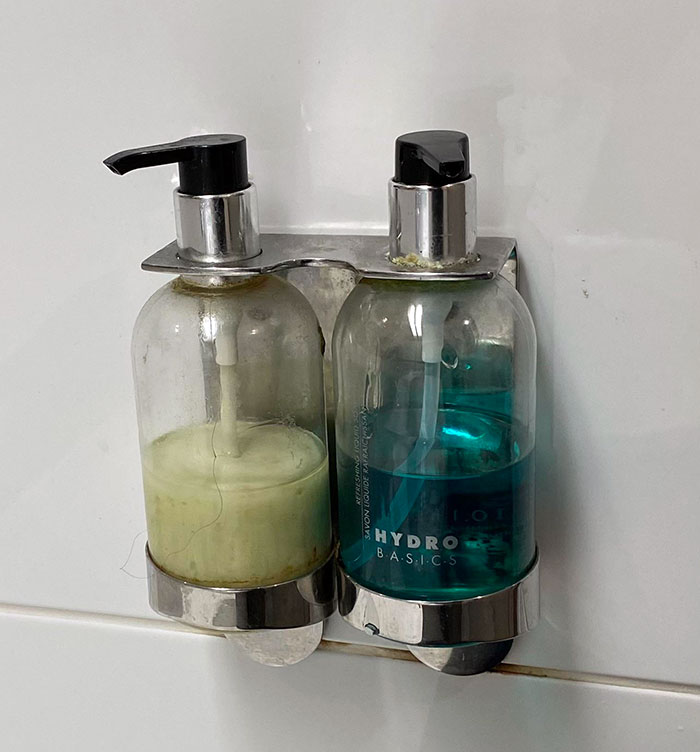 I'm Staying At A Hotel And Found This Next To The Basin. One Is Liquid Soap, And The Other One Is A Gift Left By The Previous Person