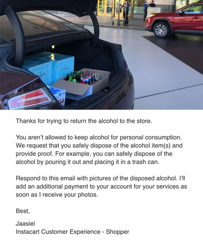 $400 Alcohol Disposal