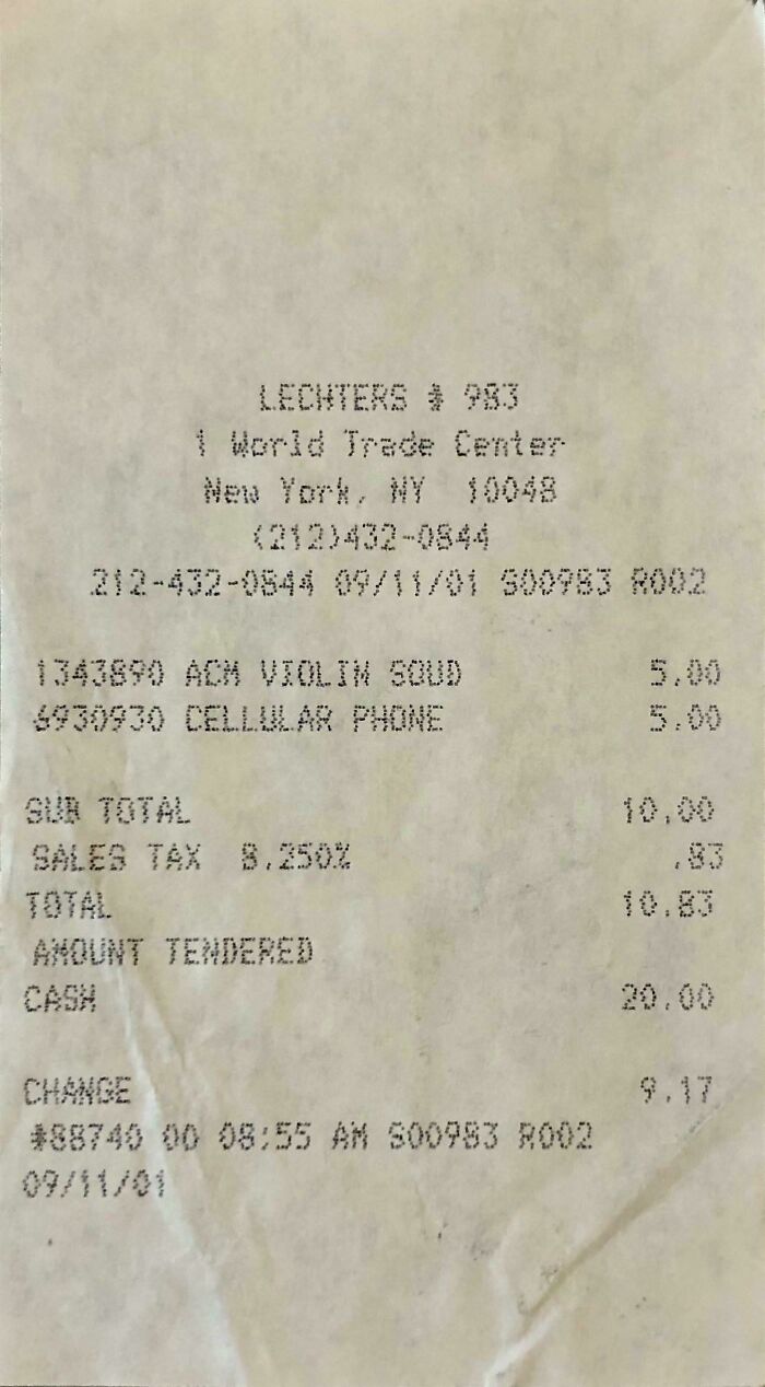 Shocking Revelation Of A Receipt Issued 9 Minutes After WTC Was Struck Has Boggled Netizens Minds