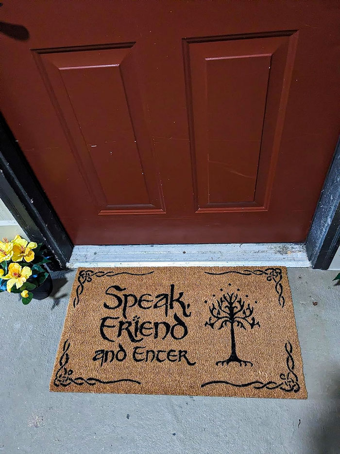 Greet Your Guests In Geek Style With This Durable And Humorous 'Speak Friend And Enter' LOTR Doormat
