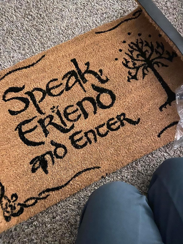 Greet Your Guests In Geek Style With This Durable And Humorous 'Speak Friend And Enter' LOTR Doormat