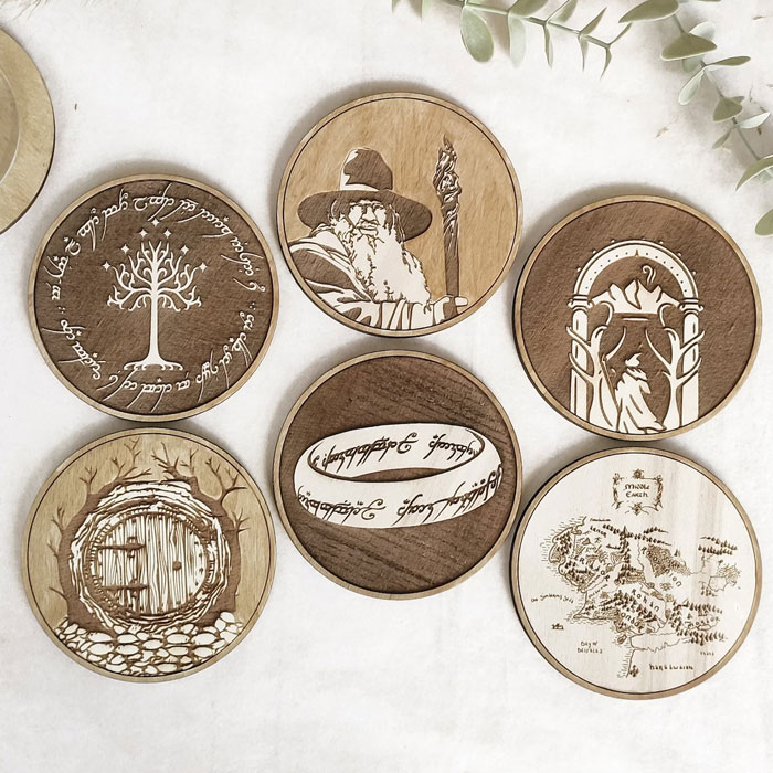 These LOTR Wooden Coasters Are A Great Tribute, Protecting Your Table In Truly Middle Earth Style