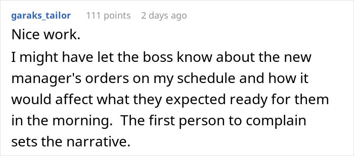 New Manager Pokes At Person Starting And Leaving An Hour Early, Comes To Regret It