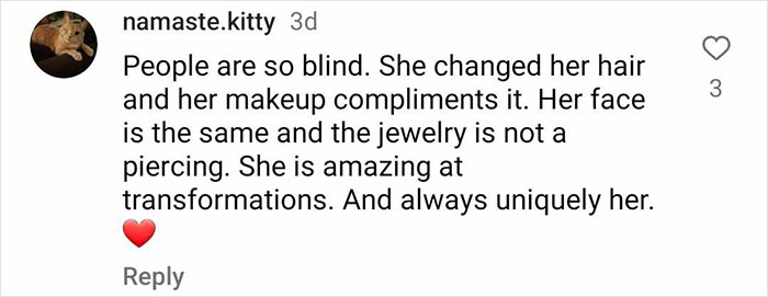 Instagram comment praising Megan Fox's transformation and style. Instagram comment praising Megan Fox's transformation and style.