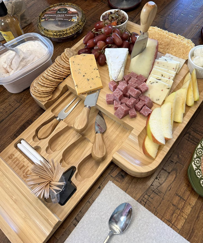 Level Up Your Party Game With The Smirly Charcuterie Boards Set - The Ultimate Crowd-Pleaser Meant To Impress, Entertain And Make Hosting Super Easy!