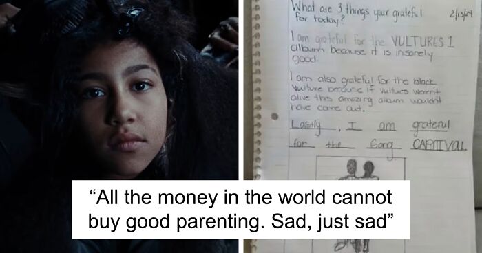 “It’s Time For A CPS Visit”: North West Draws Kanye’s Album Cover Of Barely Clothed Bianca Censori