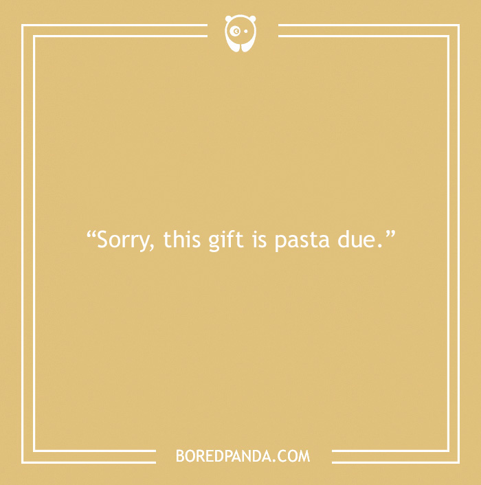 Funny pasta joke on a beige background with white text, part of a collection of pasta jokes for food preferences lovers.