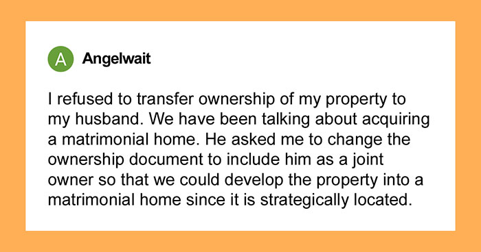 Hey Pandas, AITA For Intending To Keep My Inheritance Separate From My Husband?