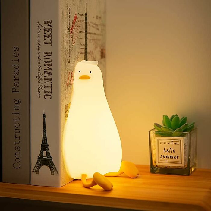 Illuminate Your Nights With The HAPPYBAG LED Lying Flat Duck Night Light: Add A Quirky Glow To Your Space!