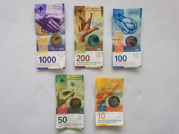Switzerland Uses Hand Motives For Its Banknotes