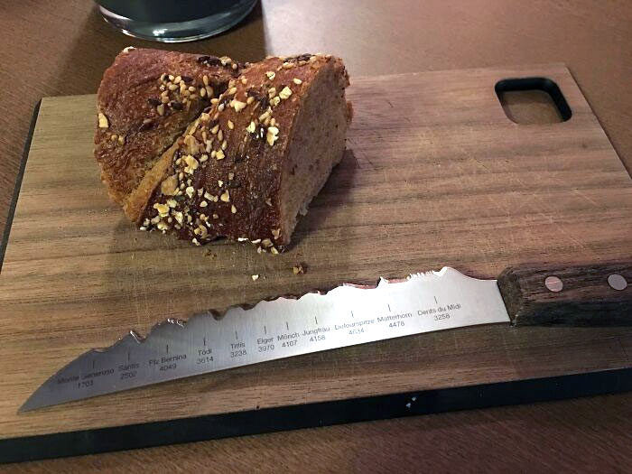 The Edge Of The Knife In This Swiss Restaurant Was Shaped To Show Off Many Of The Peaks Found In The Swiss Alps