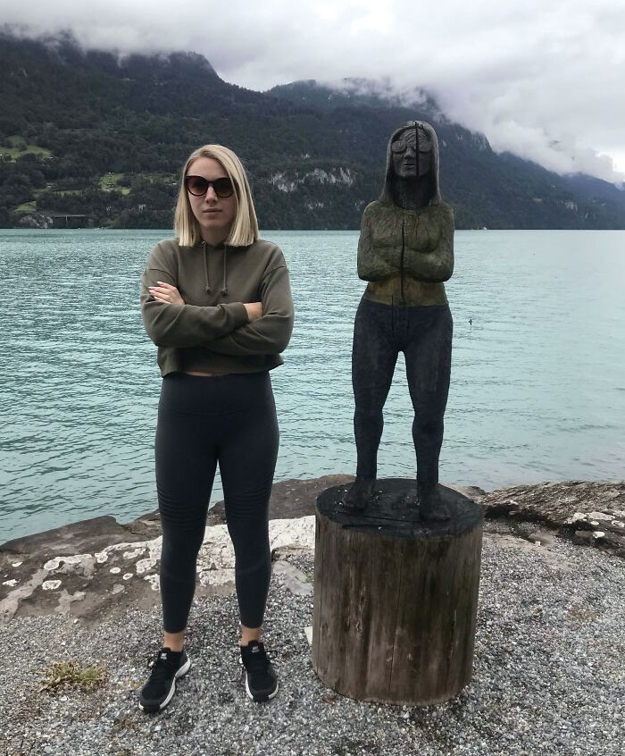 When I Went To Switzerland And Happened To Look Exactly Like This Random Wood Statue