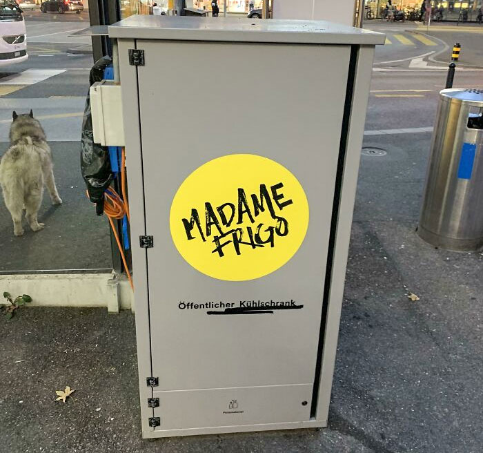 A Public Refrigerator Where People Can Put Food Or Their Leftovers For Others. In Lucerne, Switzerland
