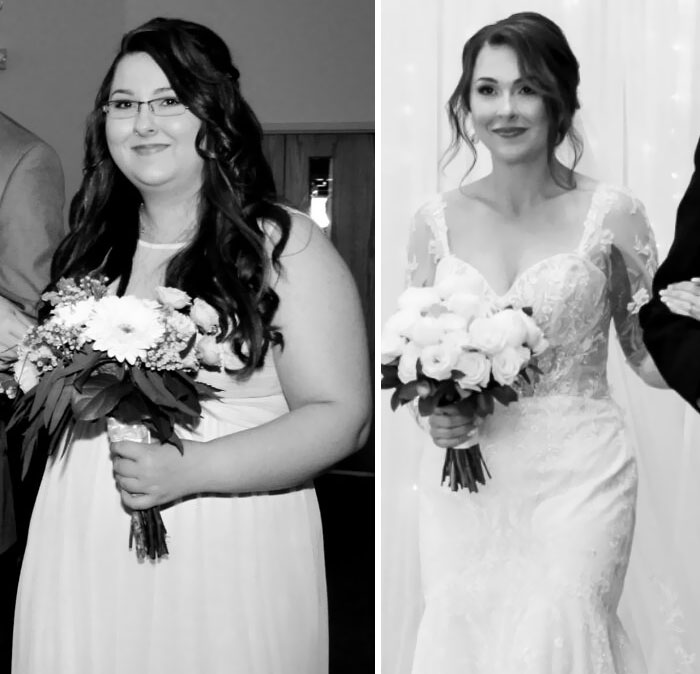 255 Lbs To 150 Lbs. -105 Lbs In Total. Bridesmaid To Bride, 4 Years Maintaining