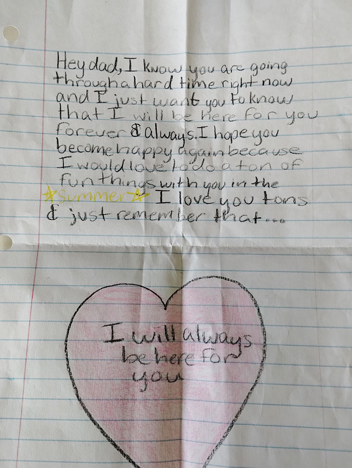 I Went Through A Divorce Recently And Have Been Having A Rough Time. This Morning I Woke Up To This From My Daughter. It Also Helps I Just Gained Custody Of Her