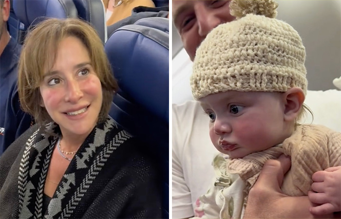 Stranger Makes Baby A Beanie On Flight, Kind Gesture Touches Millions, Including Michelle Obama