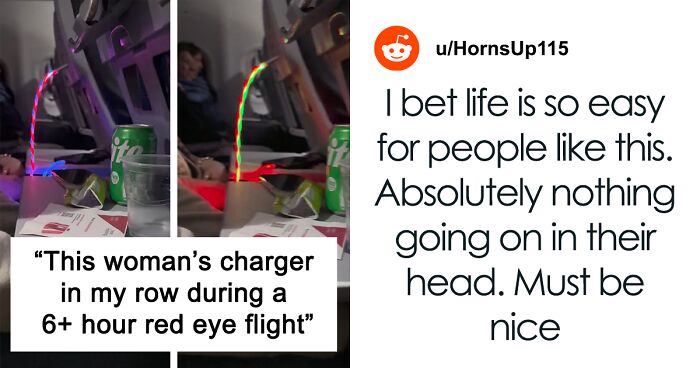 Woman Labeled Obnoxious For Using Flashy Charger That Caused A Disturbance On Overnight Flight