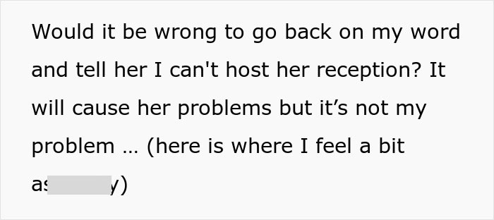 Woman Offers To Host Cousin’s Wedding, Changes Her Mind After Bridezilla Shows Her True Colors Woman Offers To Host Cousin’s Wedding, Changes Her Mind After Bridezilla Shows Her True Colors