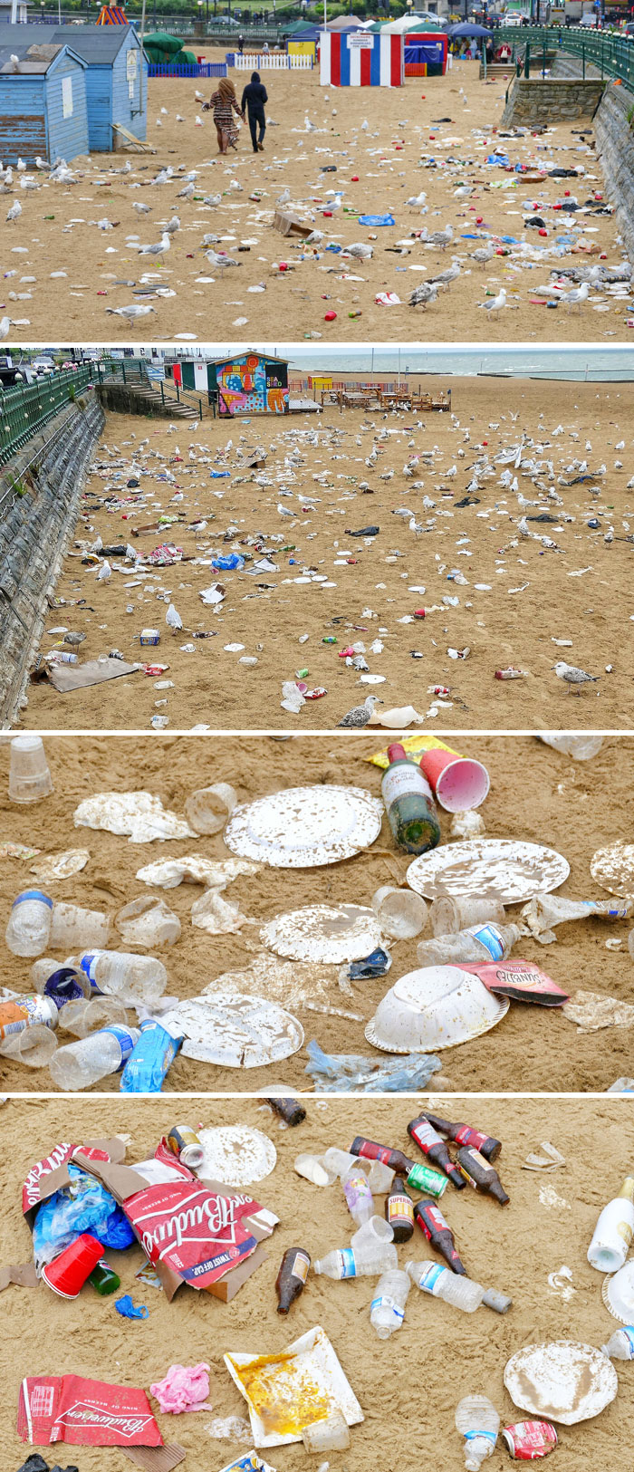Went To The Beach At Margate And Wish I Hadn't. Is It Because The Council Is Not Putting Bins On The Beach, Or Is It The Visitors' Fault? Either Way, It's A Shame