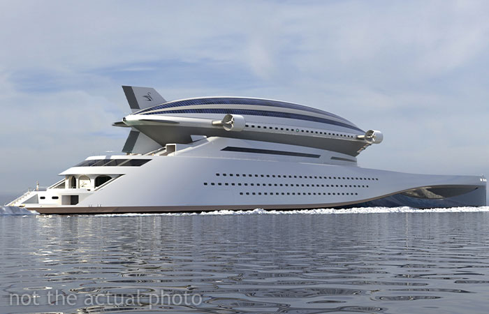 Concept Images Reveal $1B Mega Yacht With Its Own Blimp, Helicopter Pad, And Room For 64 Passengers