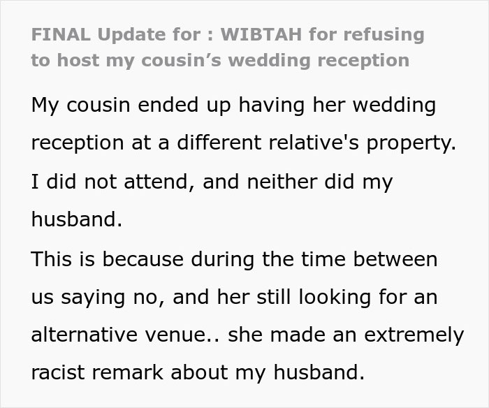 Woman Offers To Host Cousin’s Wedding, Changes Her Mind After Bridezilla Shows Her True Colors