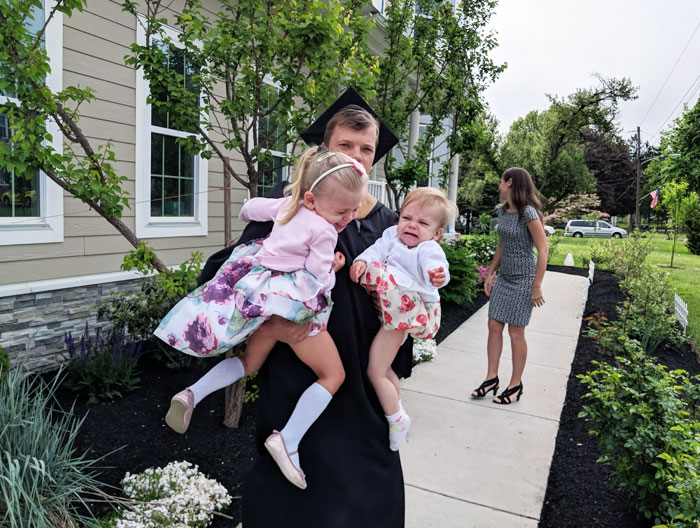 Graduating Today From University After 15 Years Of Working Full-Time And Balancing My Life. Got Married, Had 2 Daughters, And Built A House. Attempted To Make A Graduation Family Photo
