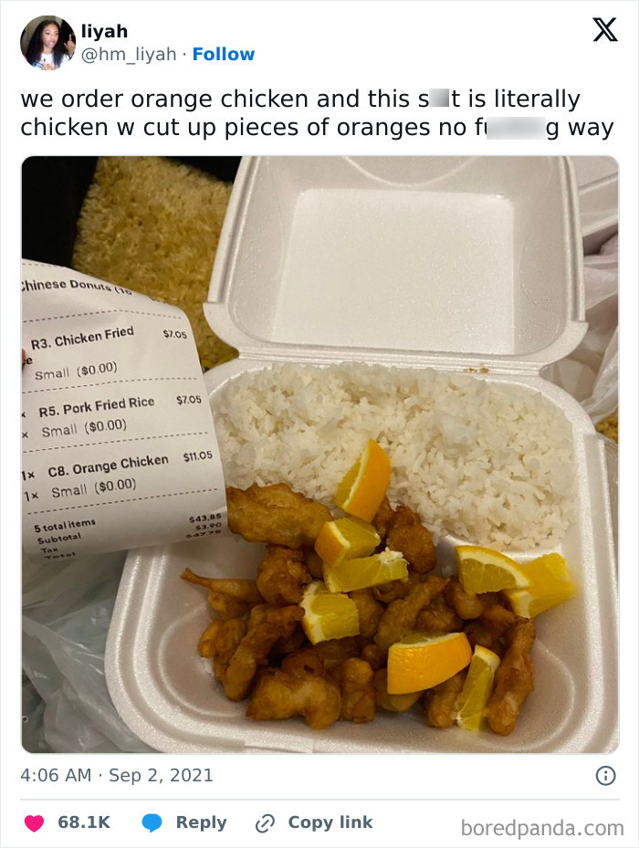 Orange Chicken Taken Too Literally