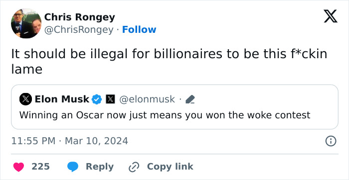 People Are Roasting Elon Musk Over His “Woke” Oscars Comment, And It’s Hilarious