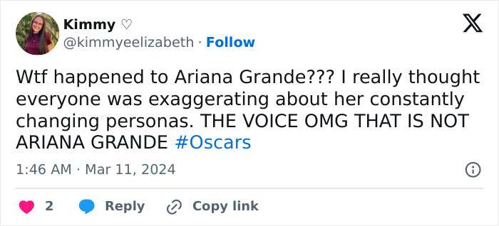 “Constantly Changing Personas”: Ariana Grande’s 2024 Oscars Accent Sparks Backlash