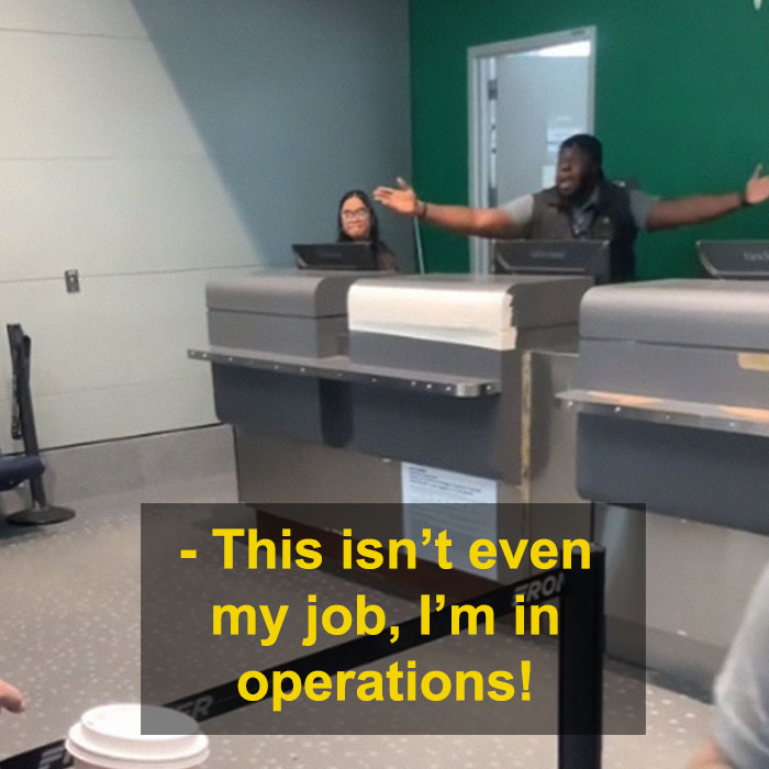 “This Isn’t Even My Job”: Delayed Passengers Receive Perplexing Response From Airline Clerk “This Isn’t Even My Job”: Delayed Passengers Receive Perplexing Response From Airline Clerk