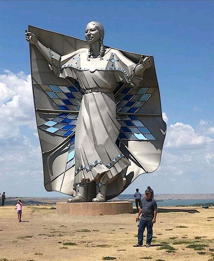 Don't Know Why This Hasn't Received More Publicity, But This Fifty-Foot Sculpture Was Unveiled Recently In South Dakota. It's Called 'Dignity' And Was Done By Artist Dale Lamphere To Honor The Women Of The Sioux Nation