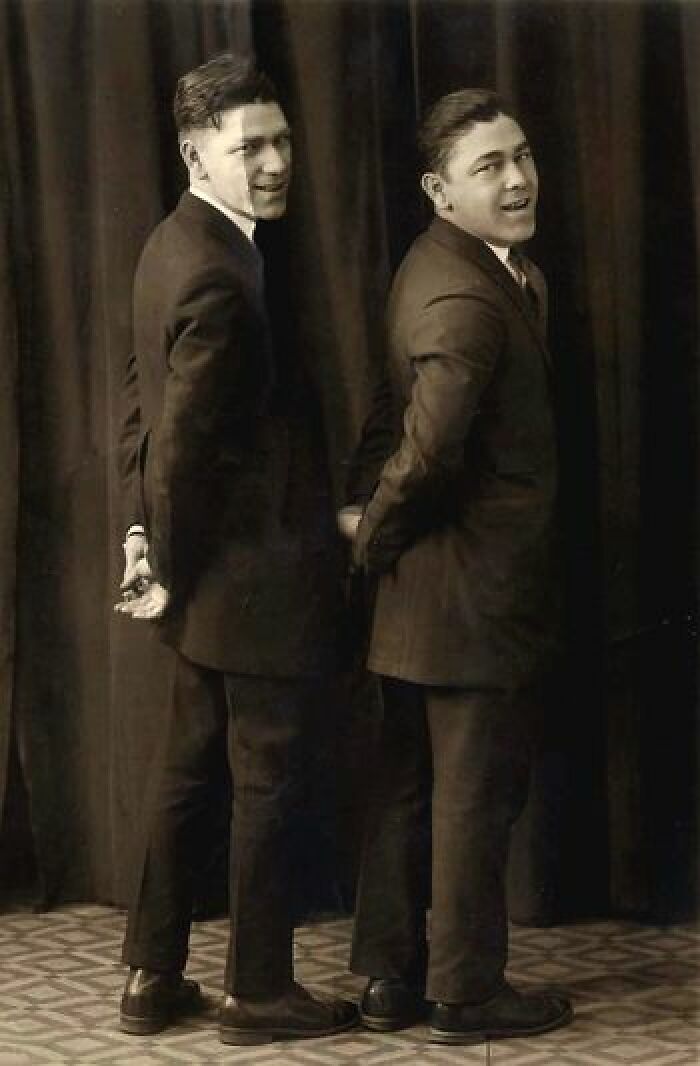 Shemp Howard 25, And Moe Howard 22, Performing On Stage As Howard And Howard In Vaudeville, 1919