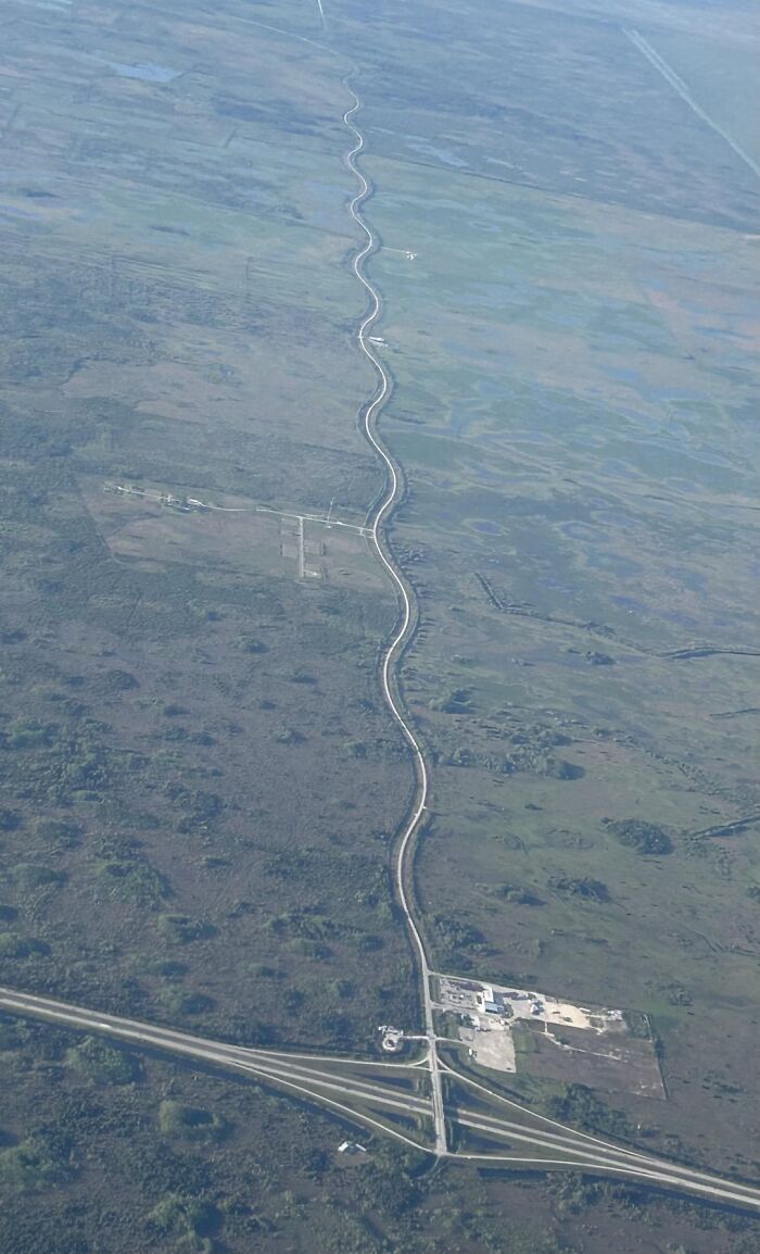 This Wavy Road Seen From The Window Of A Plane Landing In Ft Lauderdale