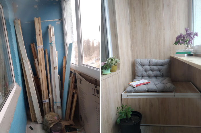 My Alteration Of The Old Balcony - "Before" And "After". A Bit Of Comfort, Belarus