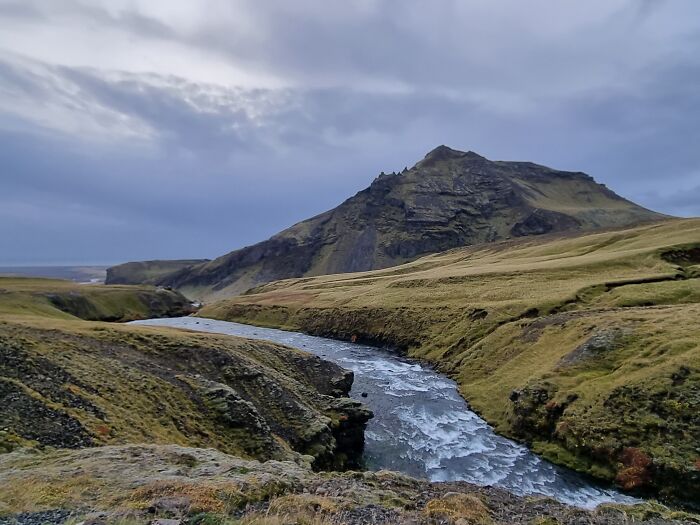 On Top Of Skogafoss On The Fimmvörðuháls Gönguleið (Iceland)