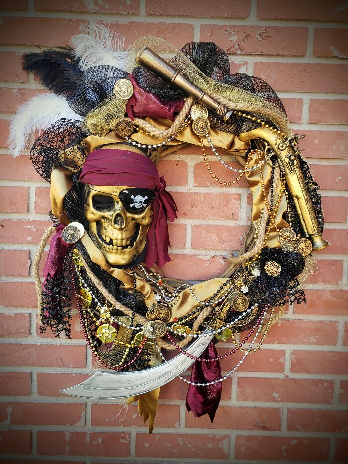 Garnet And Gold Gasparilla Pirate Wreath