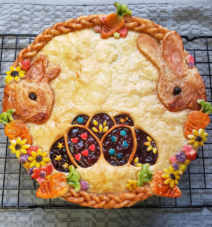 Homemade Cherry And Blueberry Bunny Pie