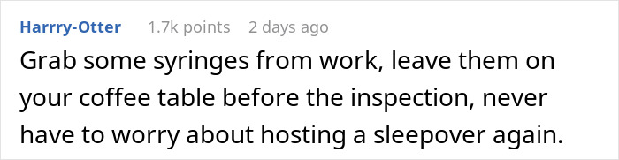 “My Daughter Wants To Have A Sleepover - Her Friend’s Parents Want To Do A Full Inspection” “My Daughter Wants To Have A Sleepover - Her Friend’s Parents Want To Do A Full Inspection”