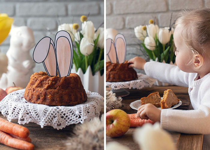 Carrot Cake With Bunny Ears