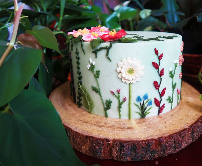 Spring Meadow Cake. I’ve Never Tried A Floral Design And Had Limited Tools For Easter Decorations, So This Is What I Came Up With