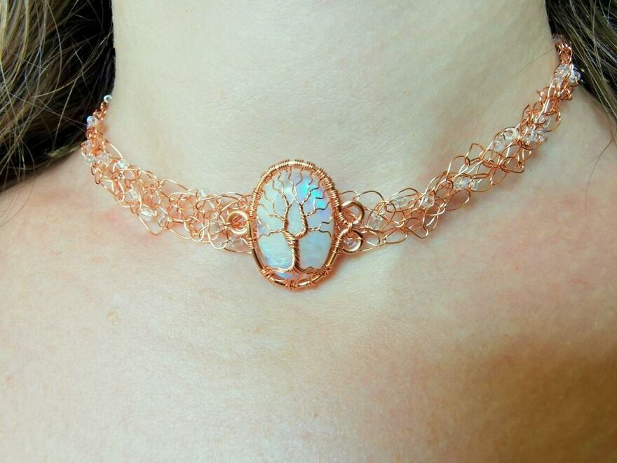 I Crochet With Wire To Make Jewelry, Here Are Some Of My Necklaces (6 Pics)