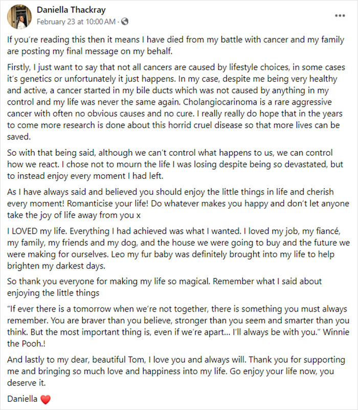 25-Year-Old Woman Announces Her Own Passing In A Touching Message